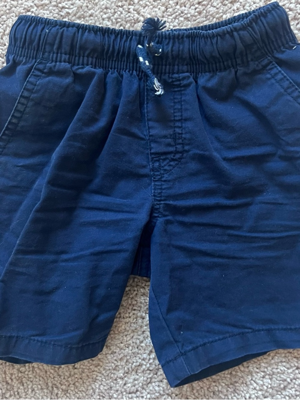 Navy Elastic Waist Drawstring Shorts 4T